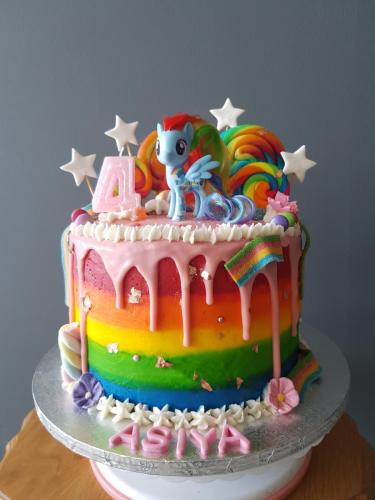 My Little Pony Rainbow Dash Piñata Cake